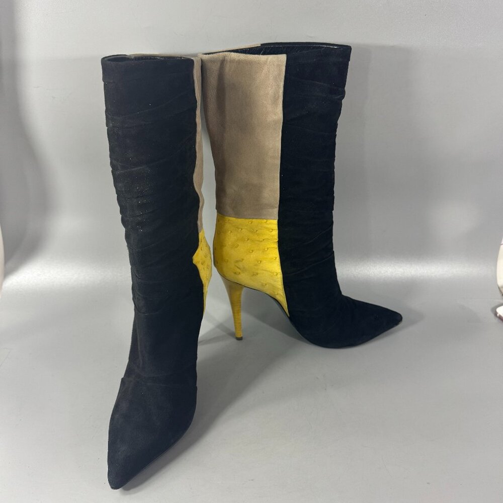 Narciso Rodriguez Tri-color Leather Boots, Size 39.5